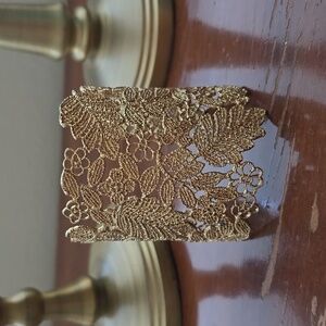 Stella & Dot Chantilly Lace Gold Cuff Bracelet